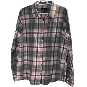 Noble Outfitters Flannel Long Sleeve Women XL Button Down Pink Plaid Western